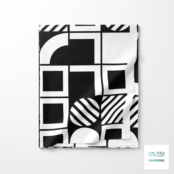 Black and white geometric shapes fabric