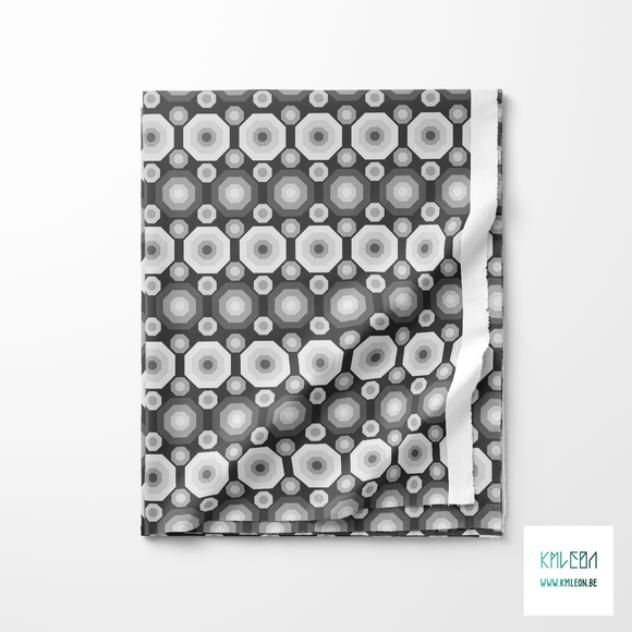 Retro octagons in grey fabric