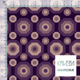 Retro octagons in purple and pink fabric