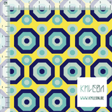 Retro octagons in navy and teal fabric