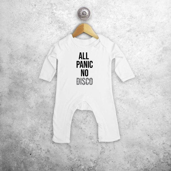 'All panic no disco' baby romper