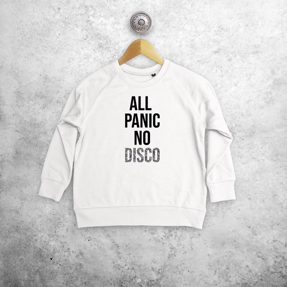 'All panic no disco' kids sweater