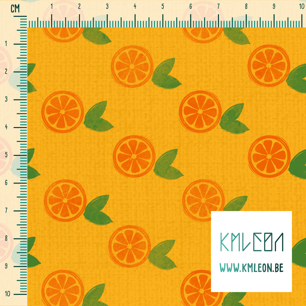 Oranges block print fabric