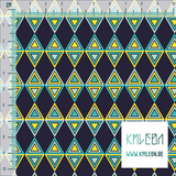 Yellow and teal triangles fabric