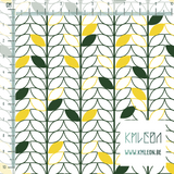 Green and yellow leaves fabric