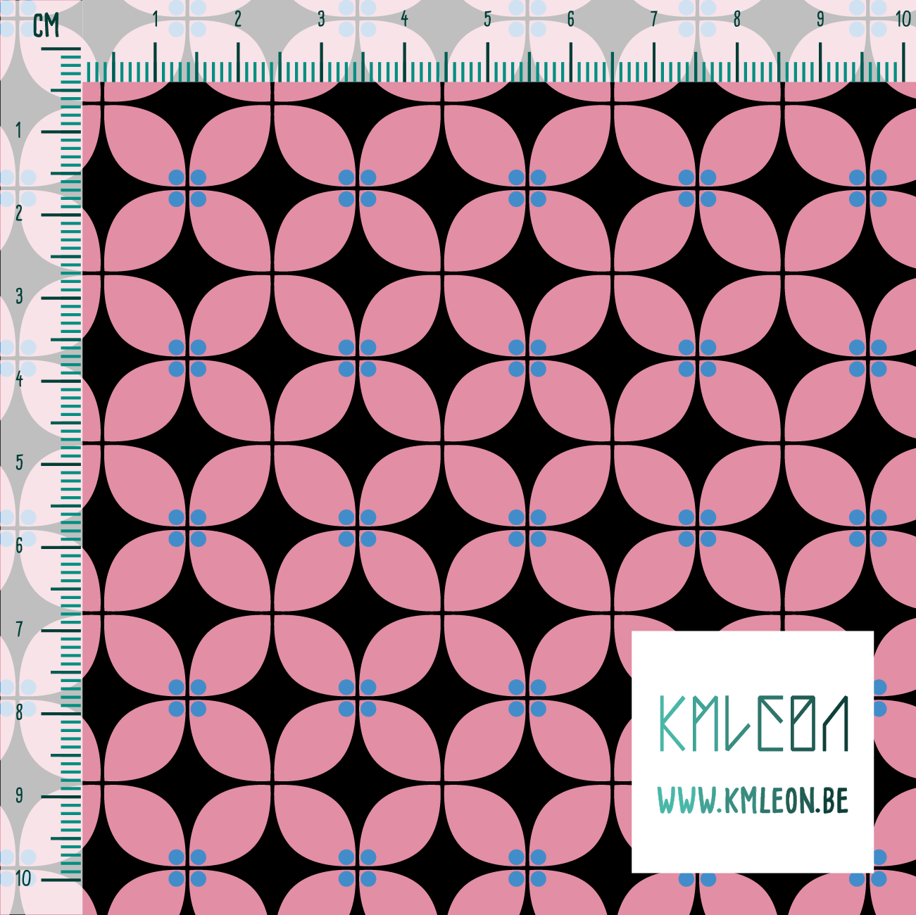 Pink and blue flowers fabric