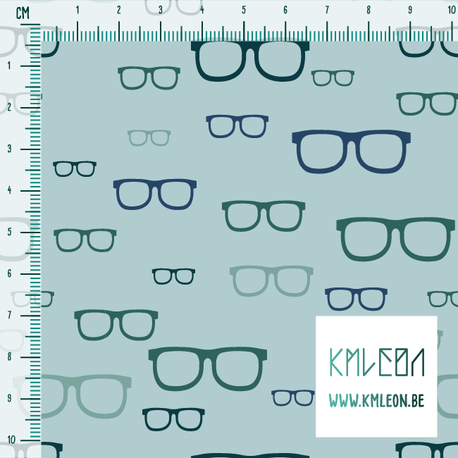 Green and blue glasses fabric