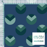 Green circles and triangles fabric