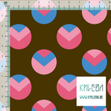 Pink and blue circles and triangles fabric
