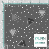 Grey triangles and dots fabric