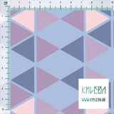 Pink, purple and blue triangles fabric