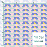 Striped triangles in pink, yellow, mint green and periwinkle fabric