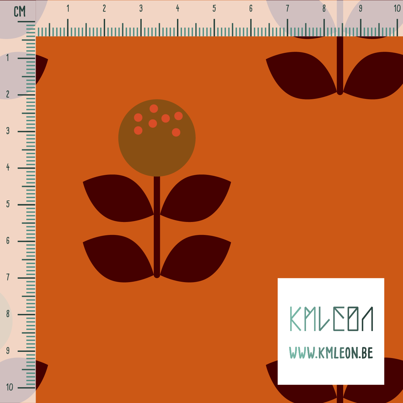 Large brown flowers fabric