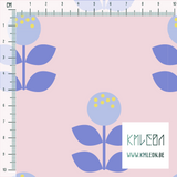 Large periwinkle flowers fabric