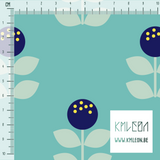 Large blue and teal flowers fabric