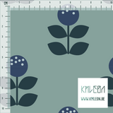 Large blue and green flowers fabric