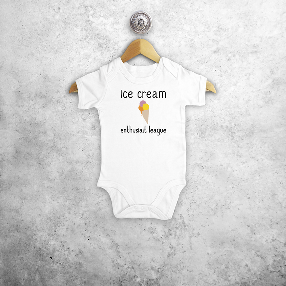 'Ice cream enthusiast league' baby shortsleeve bodysuit