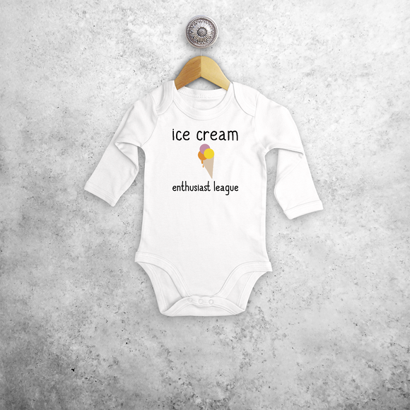 'Ice cream enthusiast league' baby longsleeve bodysuit