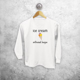 'Ice cream enthusiast league' kind shirt met lange mouwen