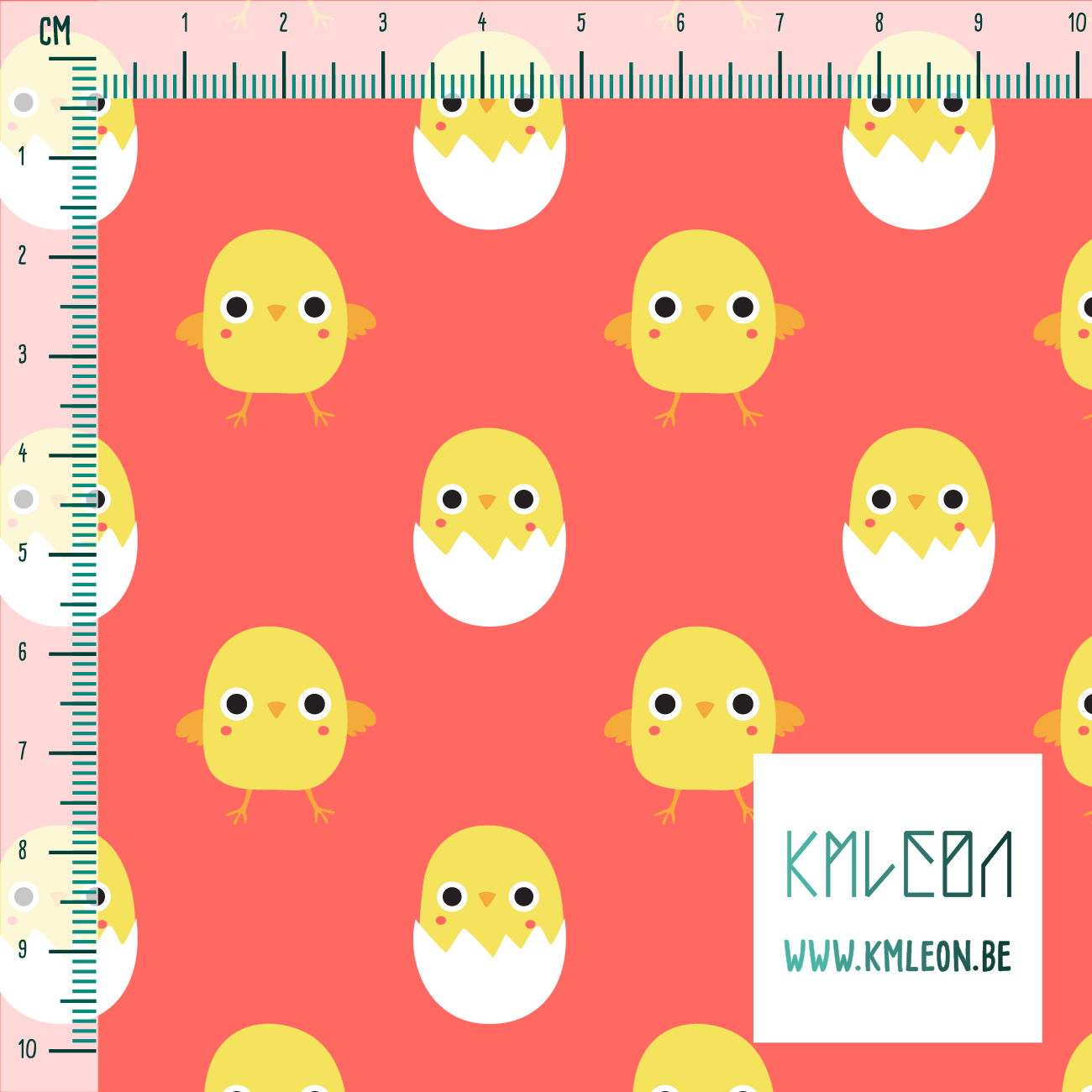 Chicks and eggs fabric
