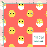 Chicks and eggs fabric