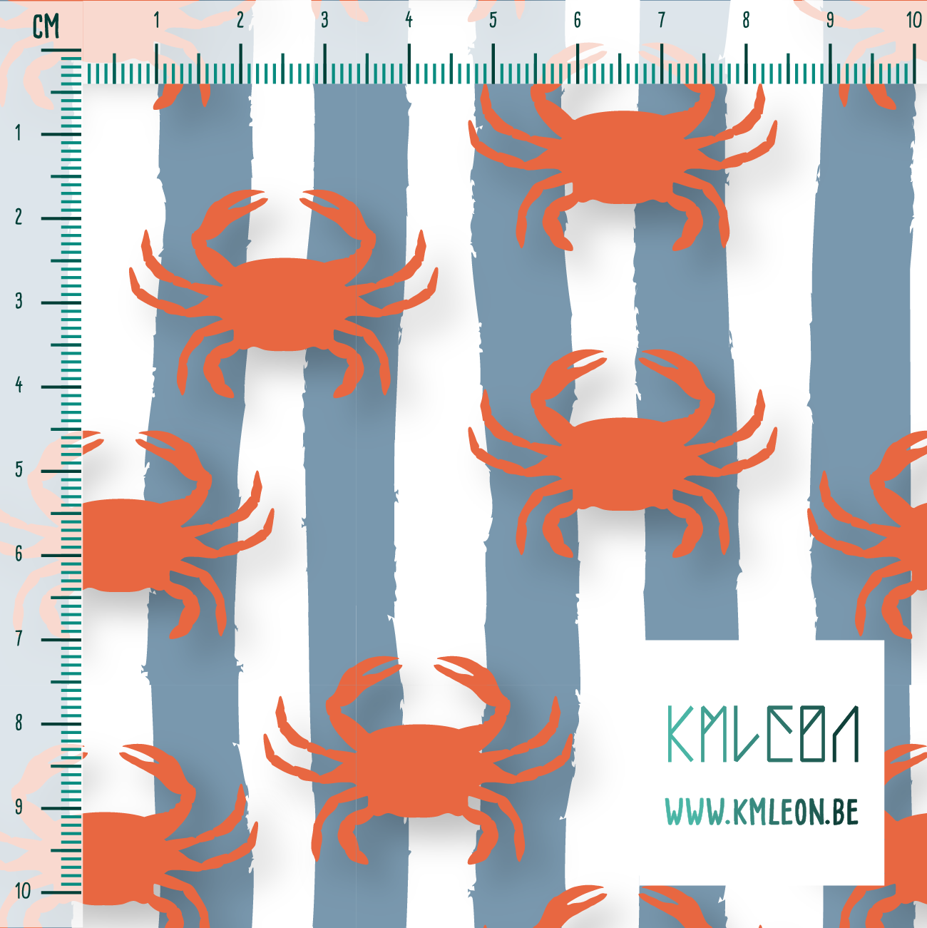Crabs and stripes fabric