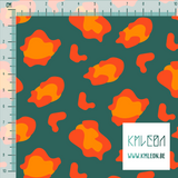 Orange leopard print fabric