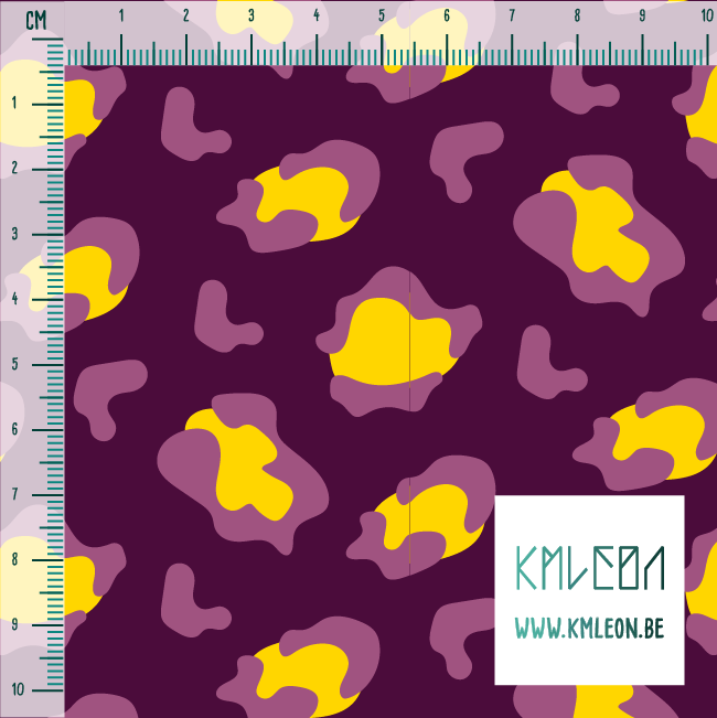Yellow and pink leopard print fabric