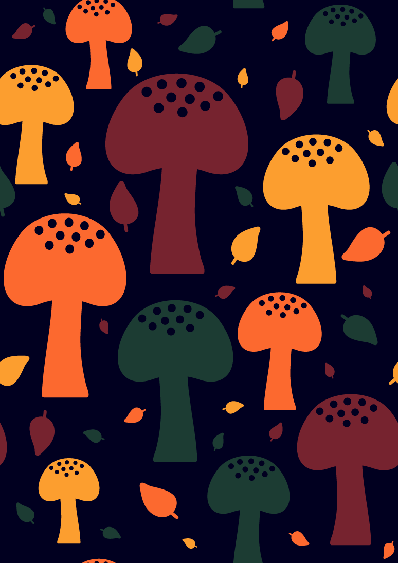 Mushrooms fabric