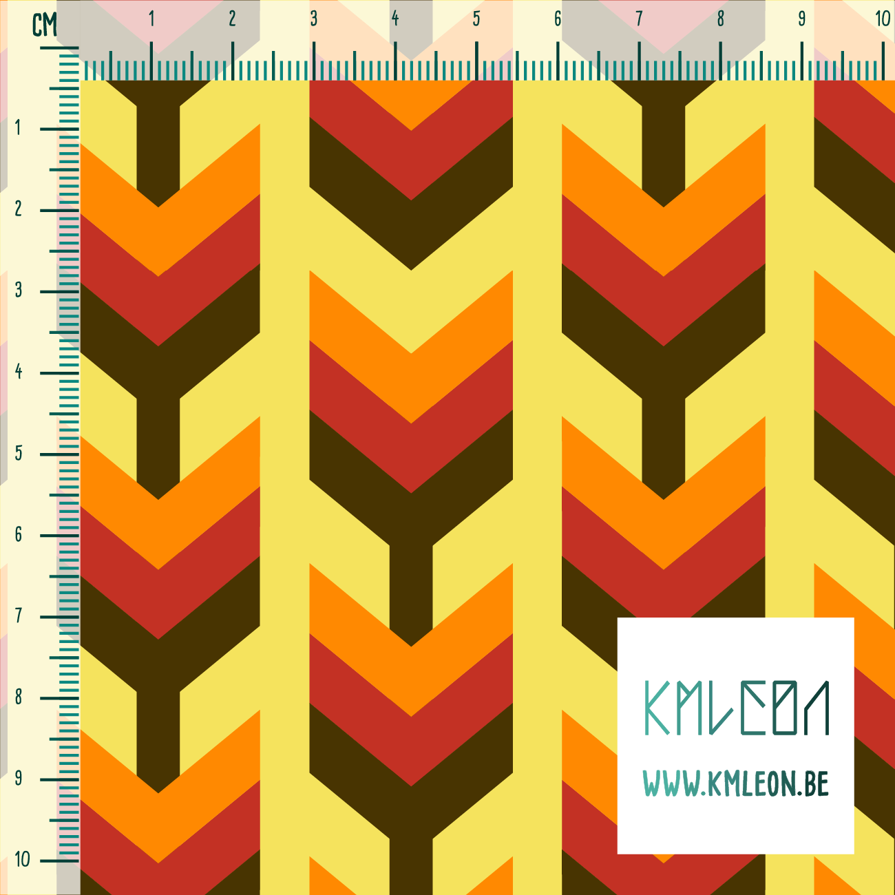 Orange, red and brown arrows fabric
