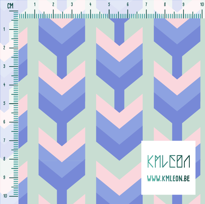 Pink and periwinkle arrows fabric