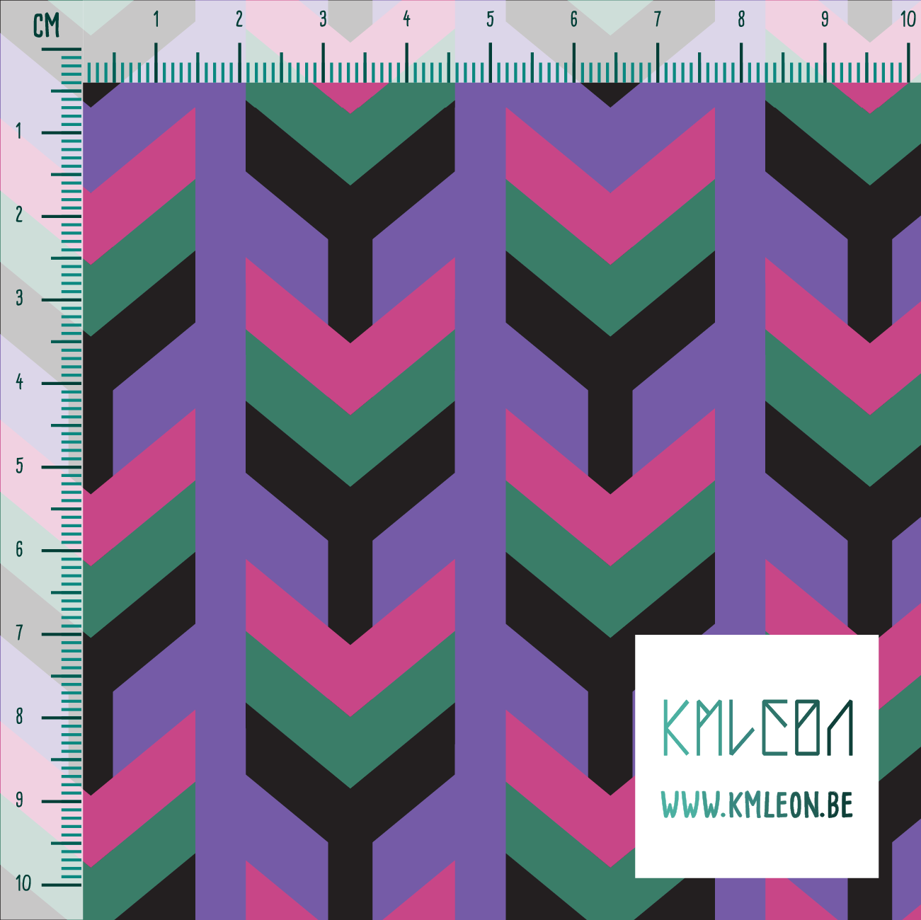 Black, green and pink arrows fabric