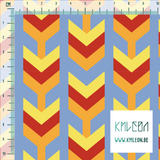 Yellow, red and orange arrows fabric