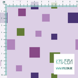 Purple and green squares fabric