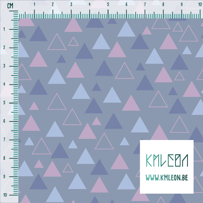 Blue and purple triangles fabric