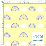 Rainbows and clouds fabric