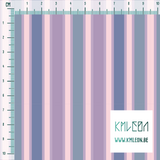 Pink, purple and blue vertical stripes fabric