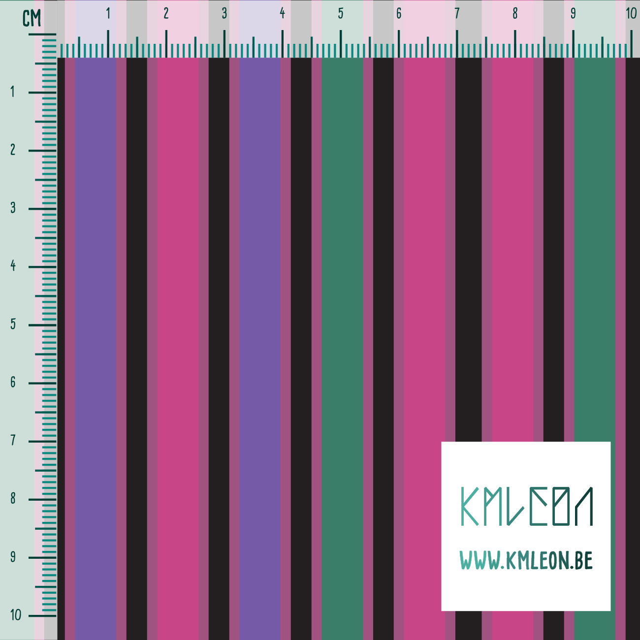 Purple, green, black and pink vertical stripes fabric