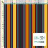 Yellow, orange and green vertical stripes fabric