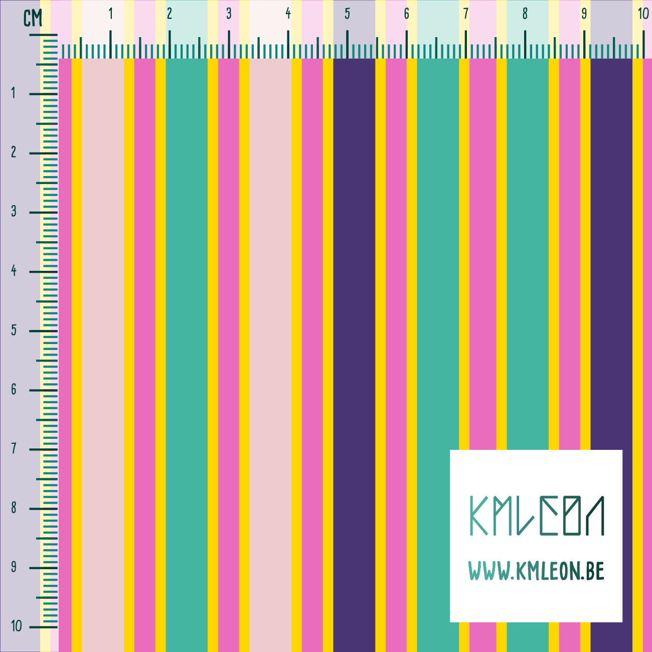 Pink, green and purple vertical stripes fabric