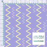 Yellow, pink and green zig zag fabric
