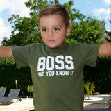 'Boss and you know it' kind shirt met korte mouwen