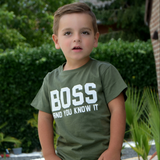 'Boss and you know it' kids shortsleeve shirt