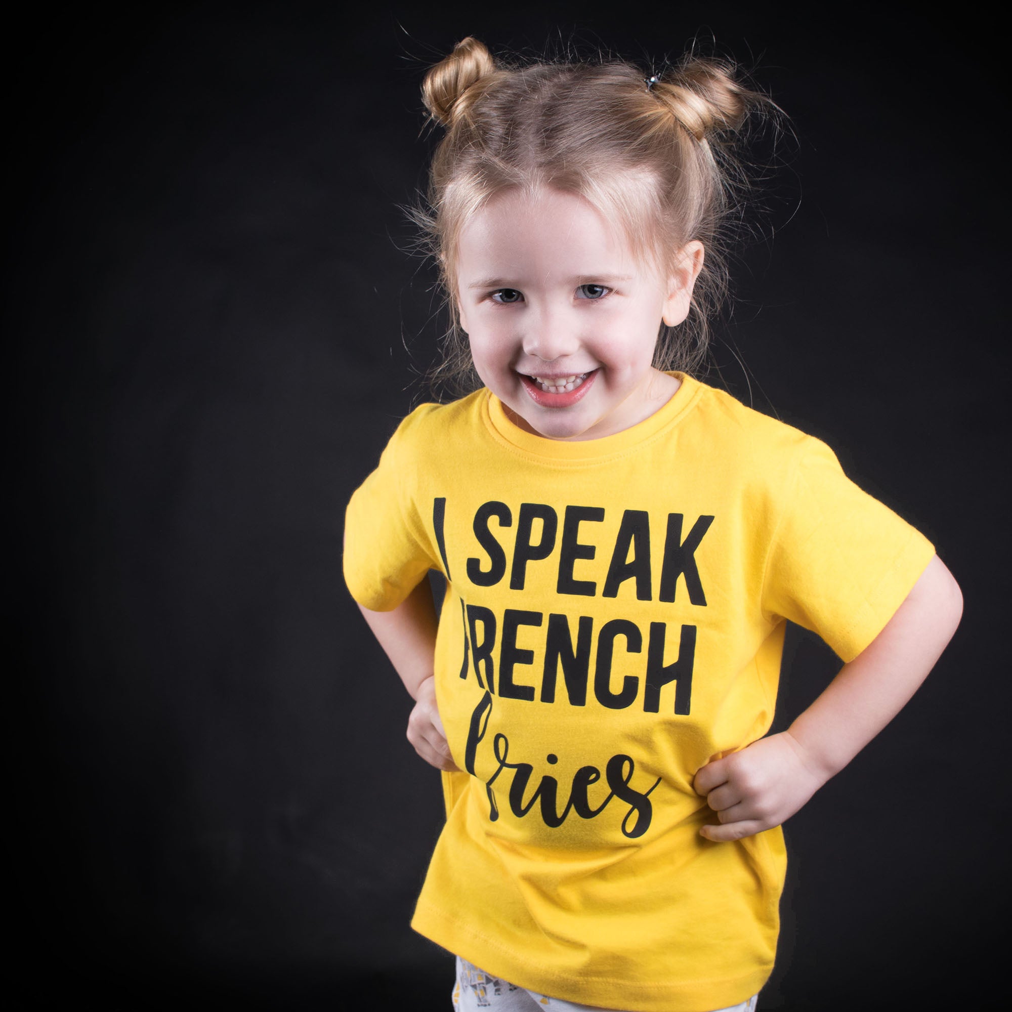 'I speak French fries' kids shortsleeve shirt
