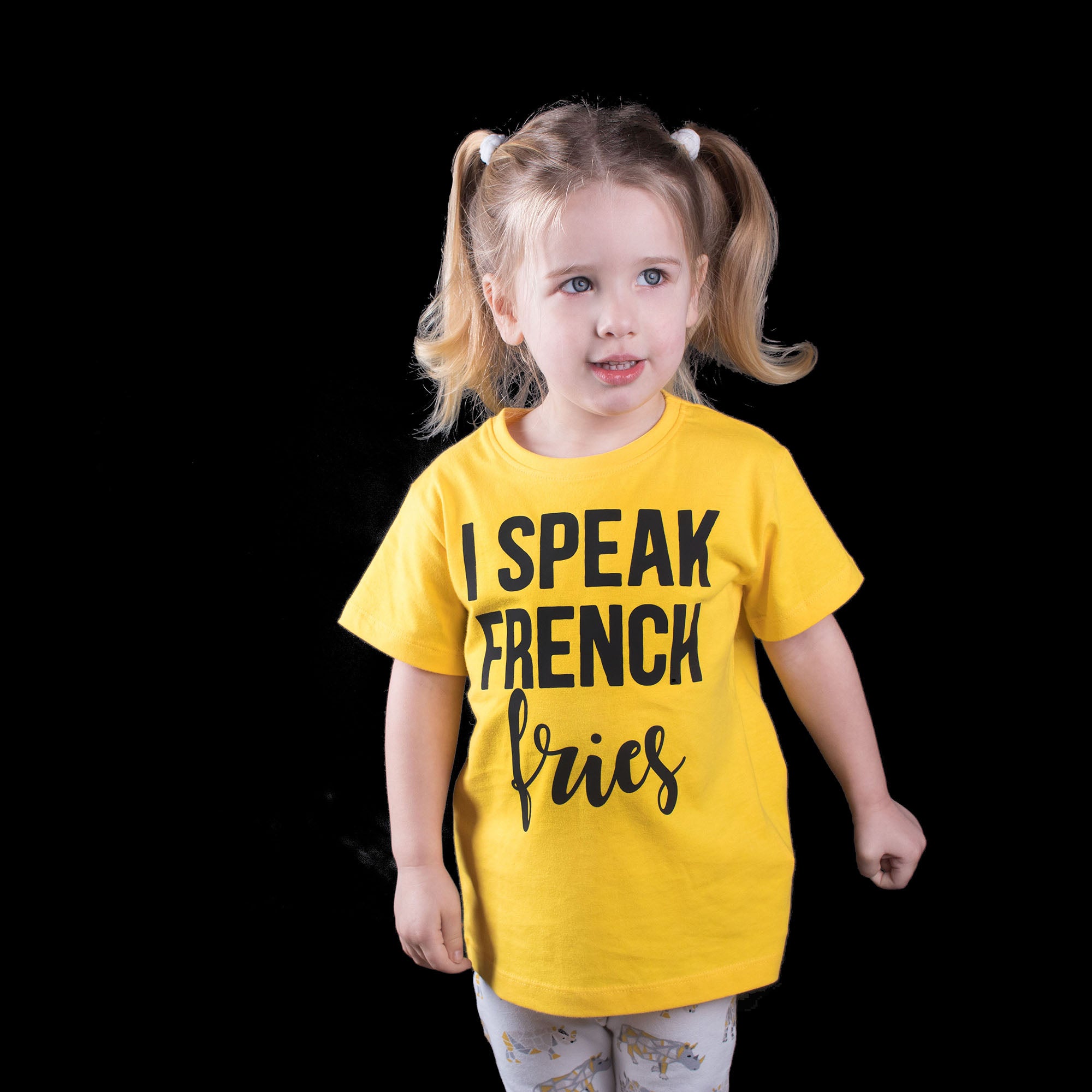 'I speak French fries' kind shirt met korte mouwen
