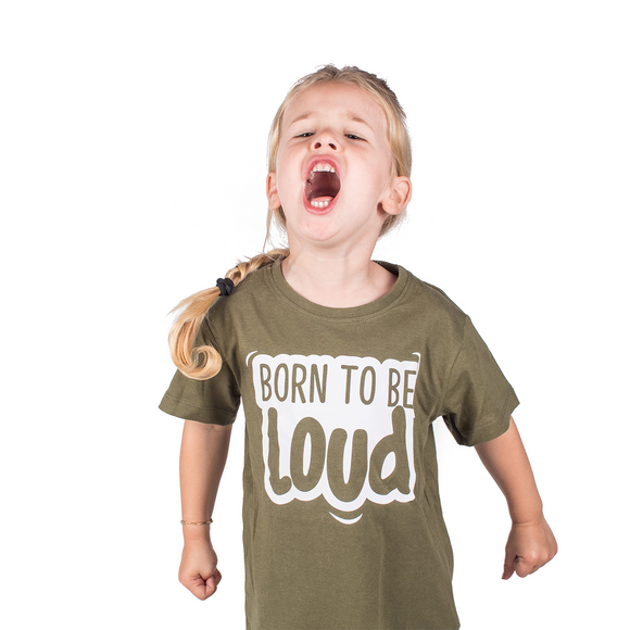 'Born to be loud' kind shirt met korte mouwen
