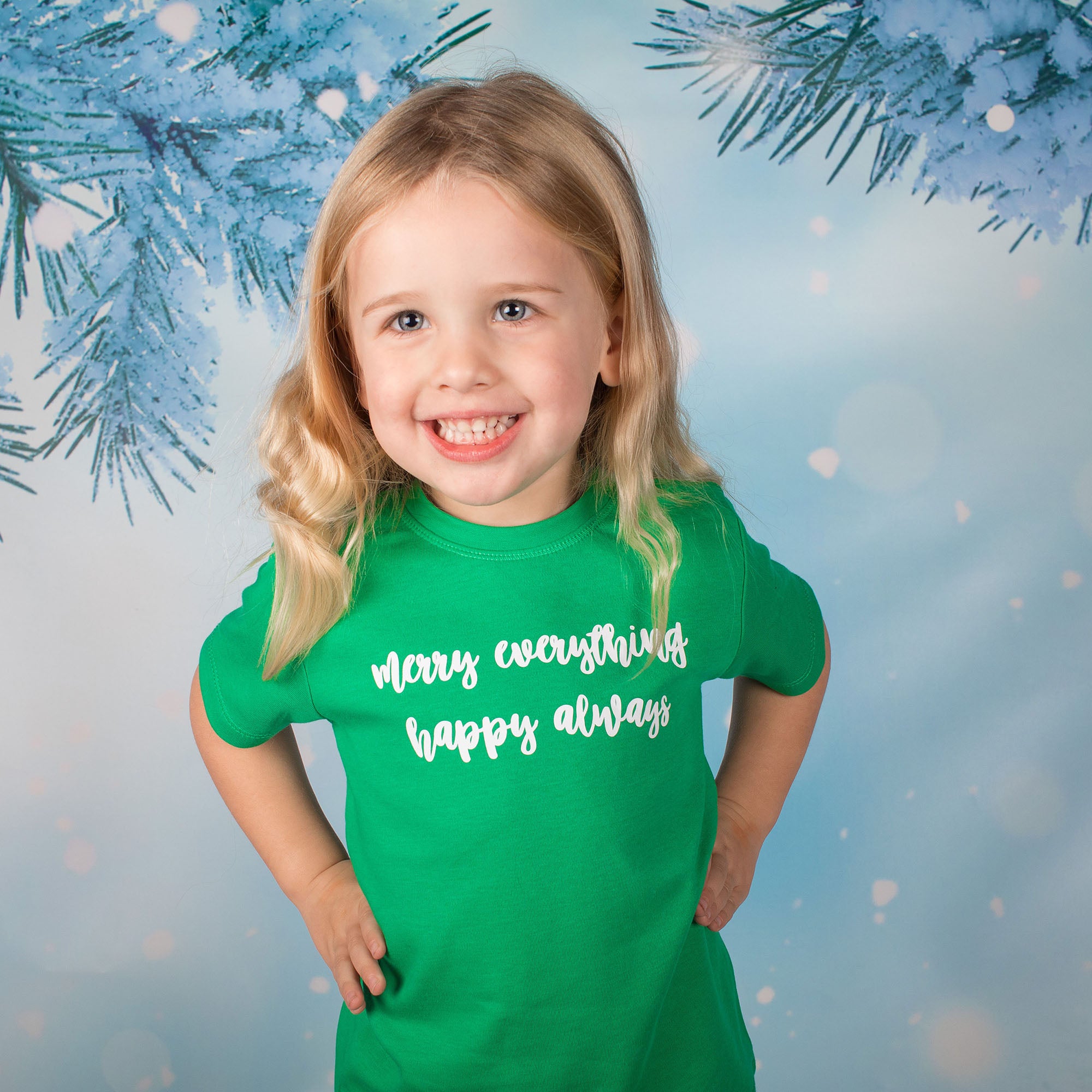 'Merry everything, Happy always' baby shirt met korte mouwen