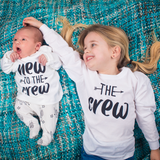 'New to the crew' baby longsleeve shirt