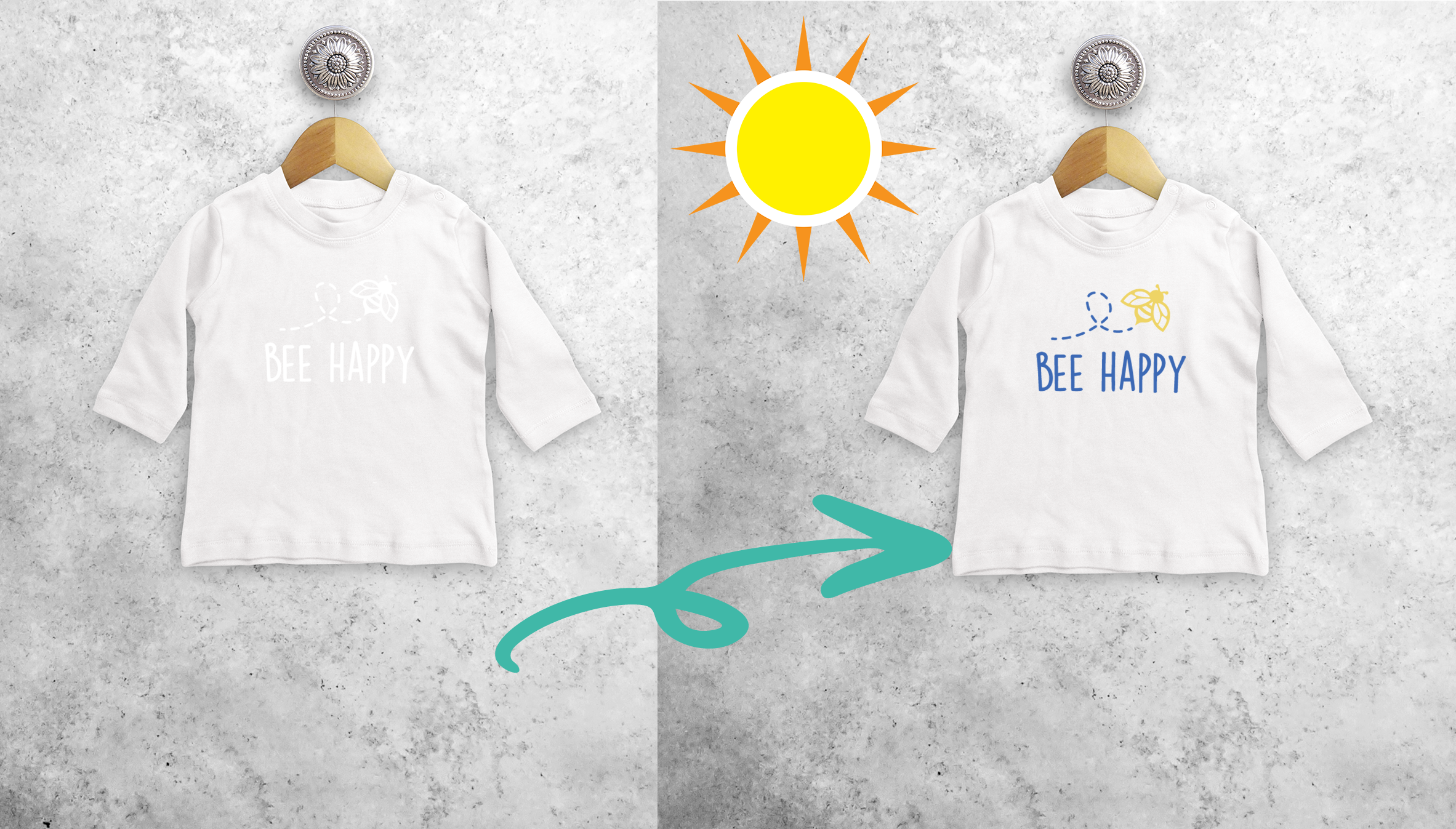 'Bee happy' magic baby longsleeve shirt