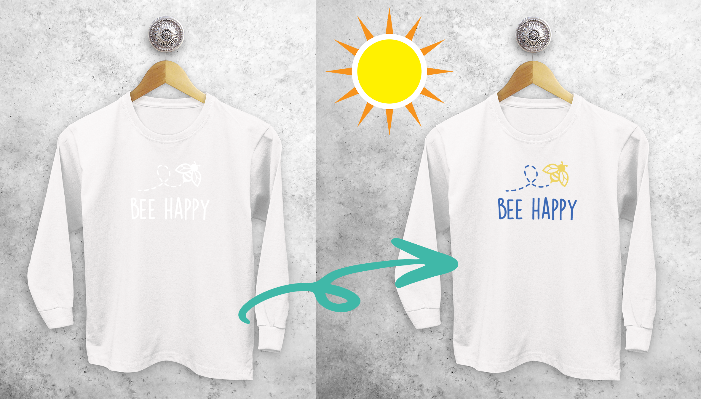 'Bee happy' magic kids longsleeve shirt